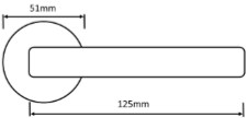 Mediterranean M125 Door Handle Dimensions